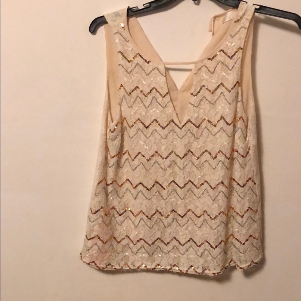 Sequin/lace blouse